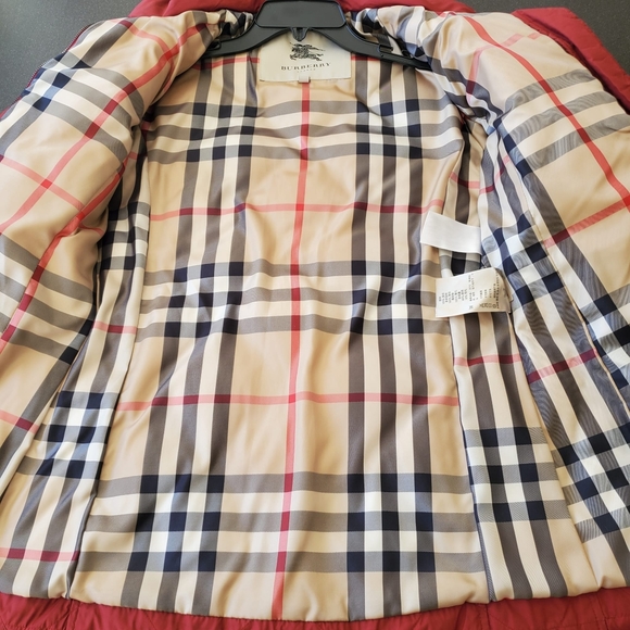 Burberry Dark Red Down Puffer Coat - Picture 6 of 11